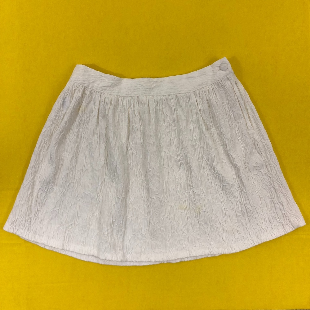 Forever 21 White Textured A Line Skirt